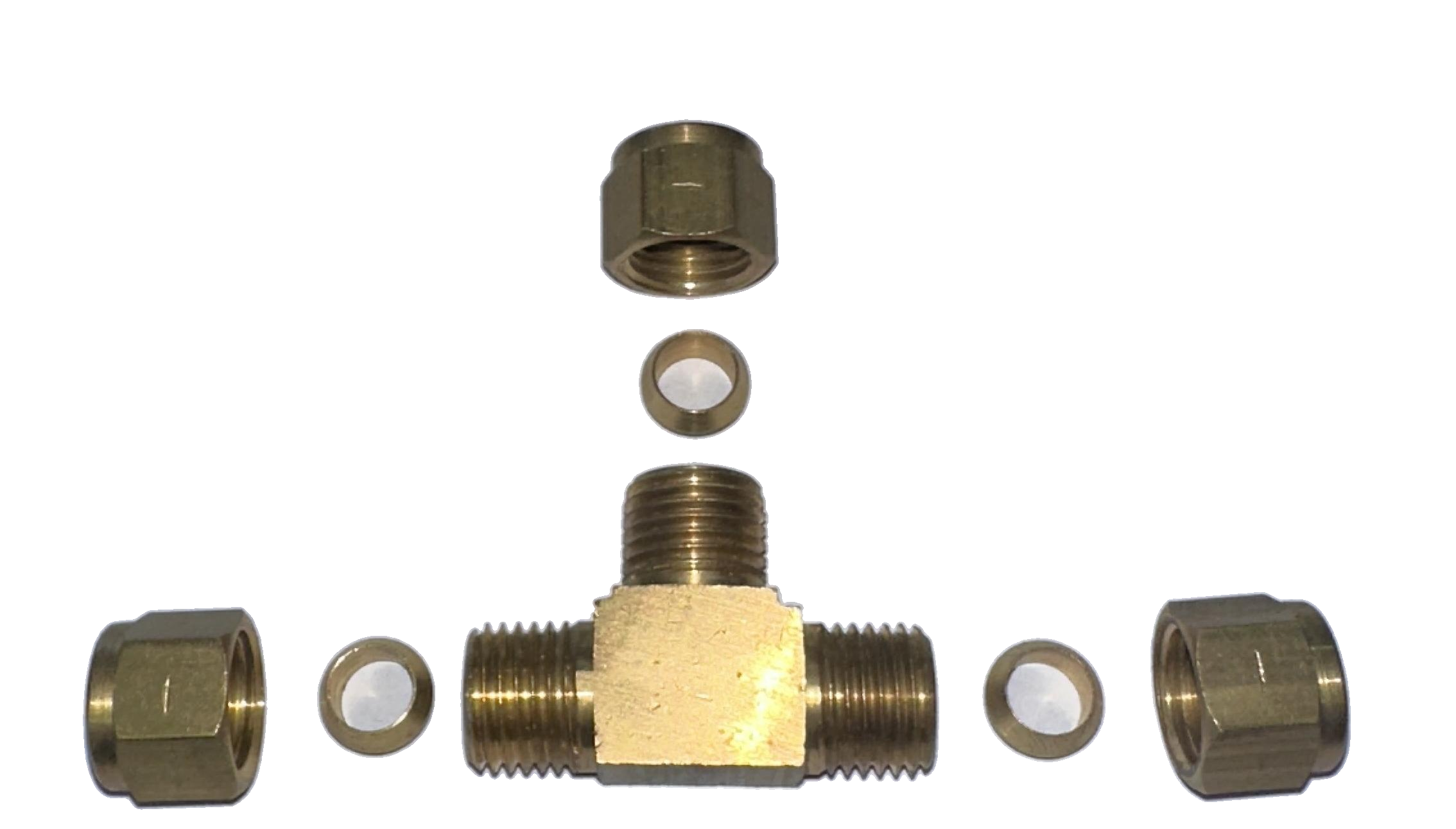 Tee Unión Triple a Virola de Bronce